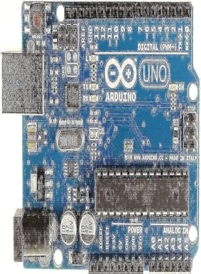 Arduino UNO R3 | ATmega328P-AU Microcontroller Board – 14 Digital I/O, 6 Analog Inputs, USB Interface, IDE Compatible"